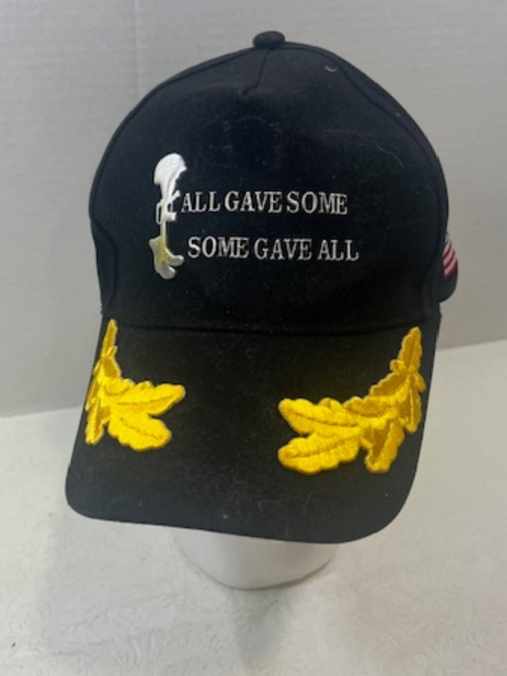 Veteran, ALL GAVE SOME SOME GAVE ALL, Metallic, Battle Cross Baseball Cap Black